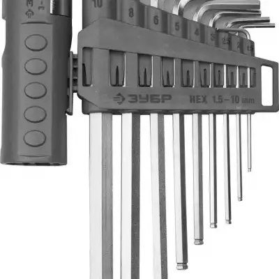 ЗУБР 9 шт, набор длинных имбусовых ключей (2745-31-2) наличный и безналичный расчет