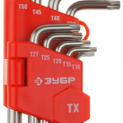 ЗУБР 9 шт, набор коротких имбусовых ключей (27462-1) наличный и безналичный расчет