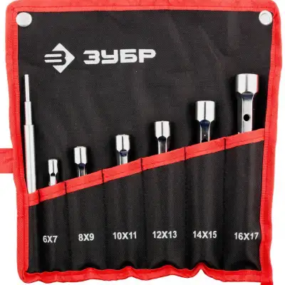 ЗУБР 7 шт, 6 - 17 мм, набор двухсторонних торцовых ключей (27190-H7) наличный и безналичный расчет