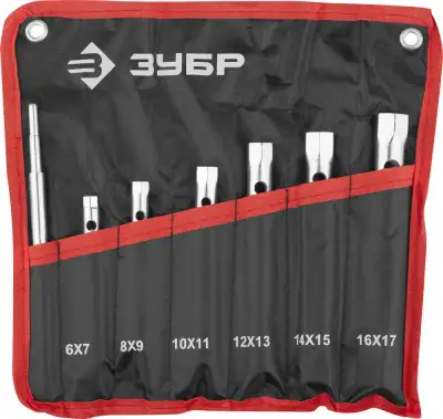 ЗУБР 7 предм., 6 - 17 мм, набор торцовых трубчатых ключей (27162-H7) наличный и безналичный расчет