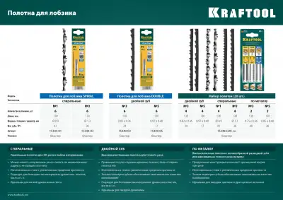 KRAFTOOL Pro Cut, 130 мм, 6 шт, спиральные полотна для лобзика (15344-03) наличный и безналичный расчет