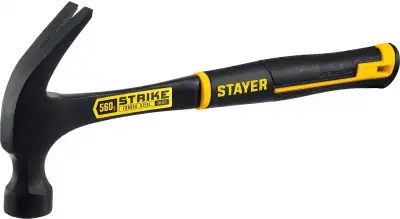 STAYER Strike, 560 г, цельнометаллический столярный молоток-гвоздодёр, Professional (2025-560) наличный и безналичный расчет