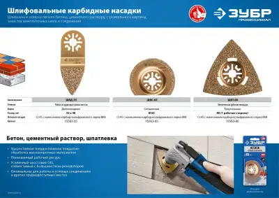 ЗУБР ШВТ-80 UniLock, 80 мм, OIS-хвост., насадка треугольная шлифовальная, Профессионал (15563-80) наличный и безналичный расчет