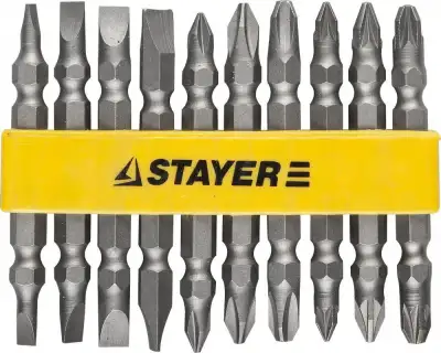STAYER 10 шт, набор двусторонних бит (2605-H10) наличный и безналичный расчет