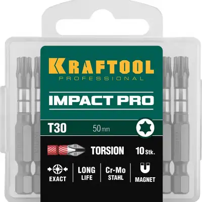 KRAFTOOL Impact TX30, 50 мм, 10 шт, ударные биты (26195-30-50-S10) наличный и безналичный расчет