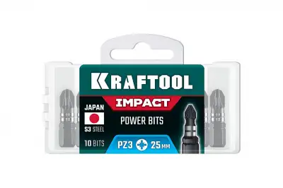 KRAFTOOL Impact PZ 3, 25 мм, 10 шт, ударные биты (26193-3-25-S10) наличный и безналичный расчет