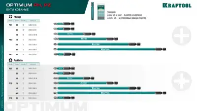 KRAFTOOL OPTIMUM PH 2, 200 мм, 2 шт, биты (26122-2-200-2) наличный и безналичный расчет