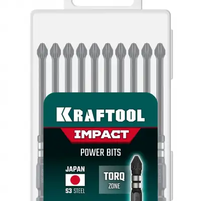 KRAFTOOL Impact PZ 2, 100 мм, 10 шт, ударные биты (26193-2-100-S10) наличный и безналичный расчет