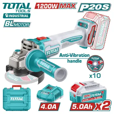 Углошлифмашина аккумуляторная TOTAL TAGLI2120252 наличный и безналичный расчет
