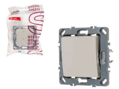 Выключатель 1 клав. (скрытый, механизм, 10А) бежевый, Steen, LEIDEN ELECTRIC наличный и безналичный расчет