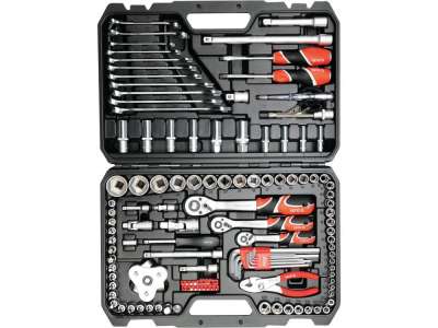 Набор инструмента 1/2", 3/8", 1/4" (126пр.) CrV "Yato" наличный и безналичный расчет