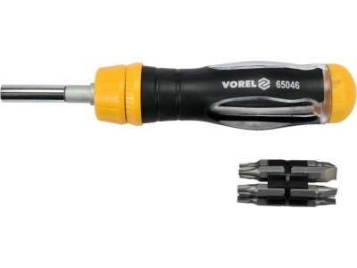 Отвёртка под биты магнитная реверсивная + 12 бит CrV "Vorel" наличный и безналичный расчет