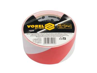 Лента сигнальная двухцветная 48ммх33м "Vorel" наличный и безналичный расчет