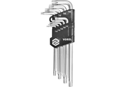 Ключи TORX с отверстием  T10-T50 (набор 9шт.) CrV "Vorel" наличный и безналичный расчет