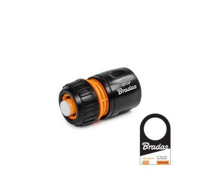 Соединение Быстросъемное с аквастопом 1/2" - 5/8" BLACK LINE "Bradas" наличный и безналичный расчет