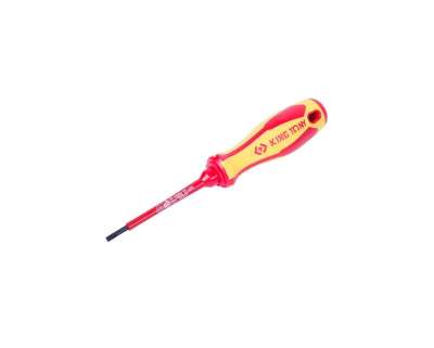 Шлицевая диэлектрическая отвертка Slotted 3.0мм, 75мм KING TONY 14720303 наличный и безналичный расчет