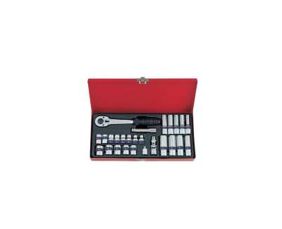 Набор двенадцатигранных торцевых головок с принадлежностями 3/8