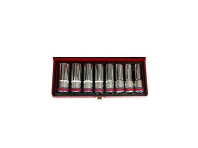 Набор глубоких двенадцатигранных торцевых головок 1/2