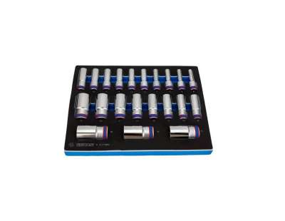 Набор глубоких торцевых головок (21 шт; 8-36 мм; 1/2