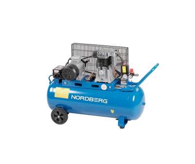 Поршневой компрессор NORDBERG с ременной передачей, 220 В, ресив. 100 л, 390 л/мин NCE100/390 наличный и безналичный расчет
