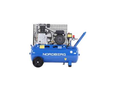 Компрессор поршневой NORDBERG с ременной передачей, 220В, ресивер 50л, 446л/мин NCE50/480 наличный и безналичный расчет