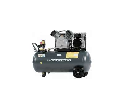 Компрессор поршневой с ременной передачей NORDBERG 220В, ресив. 100л, 420л/мин NCP100/420A наличный и безналичный расчет