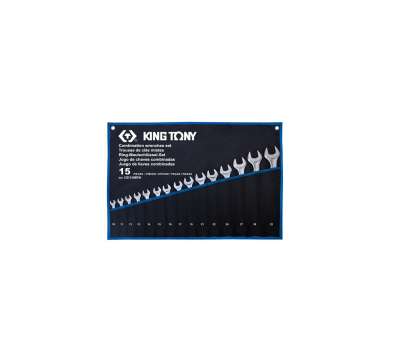 Набор комбинированных ключей KING TONY 10-32 мм, чехол из теторона, 15 предметов 12D15MRN наличный и безналичный расчет