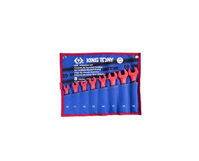 Набор рожковых диэлектрических ключей KING TONY 10-19 мм, чехол из теторона, 8 предметов 12FVE08MRN наличный и безналичный расчет